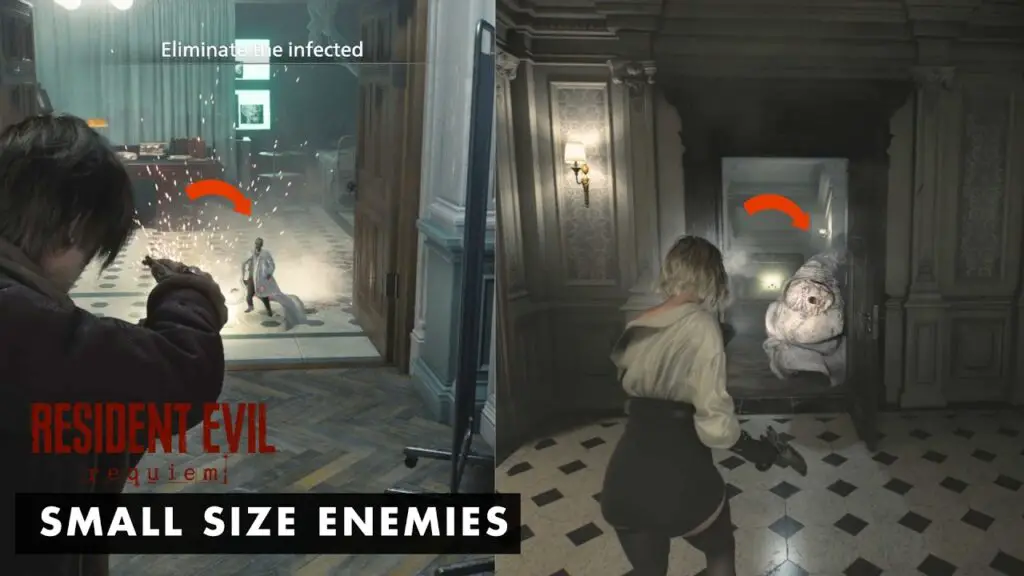 Tiny Size Enemies Mod in Resident Evil Requiem - YouTube