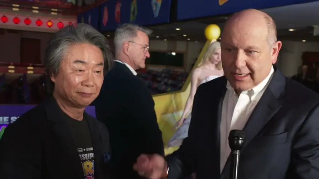Chris Meledandri and Shigeru Miyamoto at the Super Mario Galaxy movie world premiere