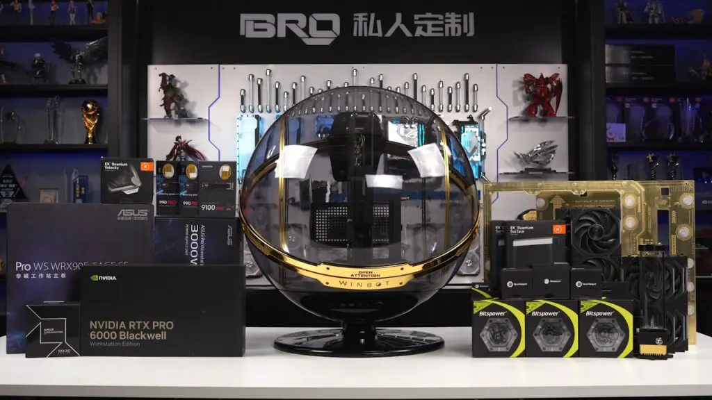 Bro MegaOrb Custom PC featuring InWin Winbot case and RTX 6000 Blackwell