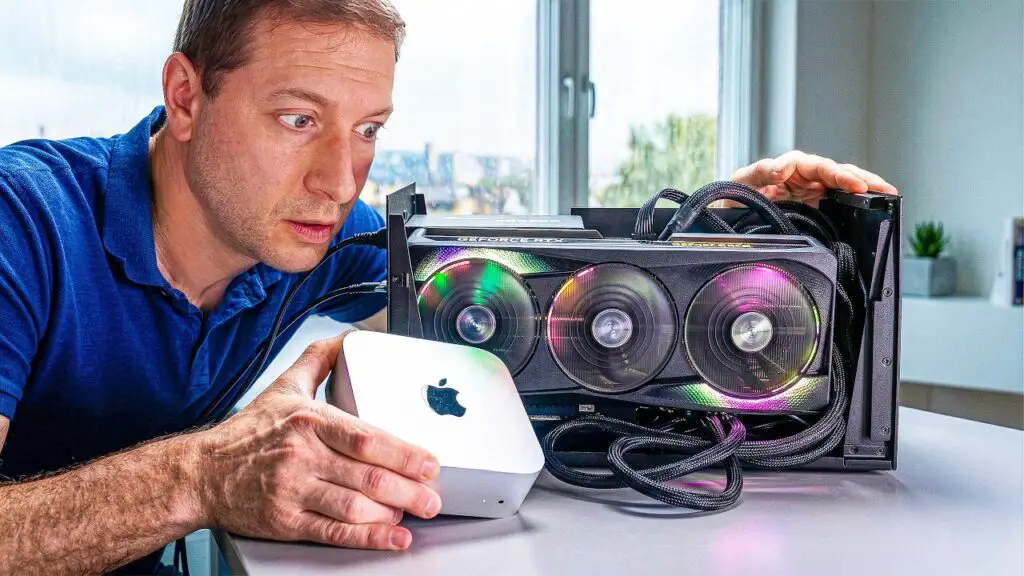 RTX 5090 connected to a Mac Mini via eGPU