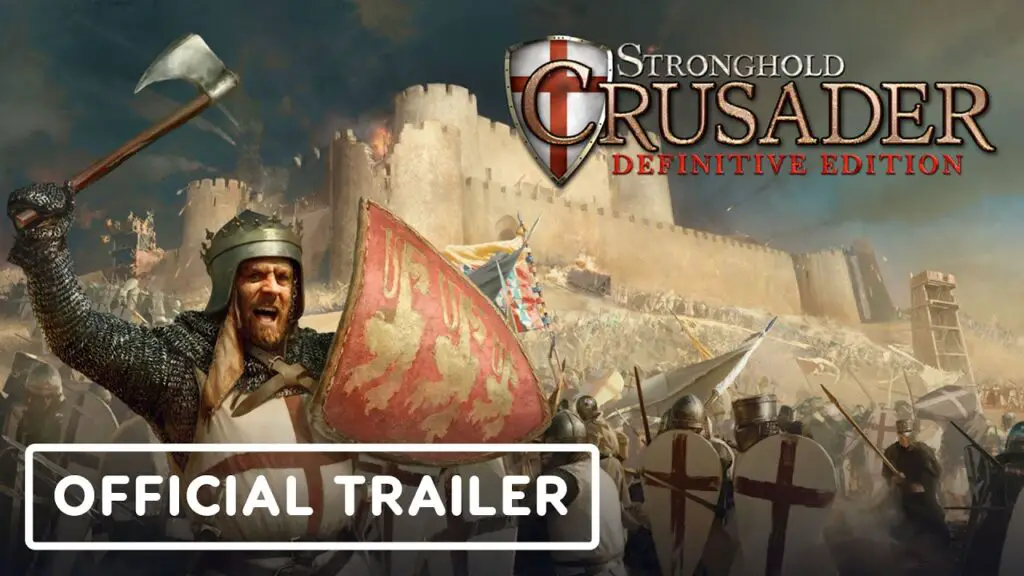 Stronghold Crusader: Definitive Edition launch trailer still showing desert combat.