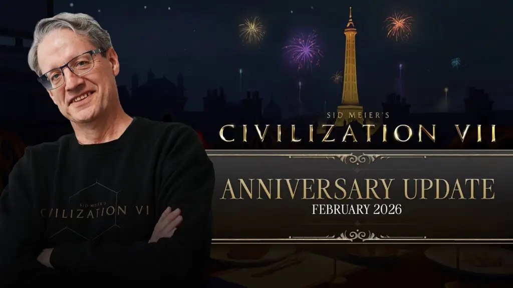 Civilization VII Anniversary Update announcement showcasing the Test of Time expansion features.