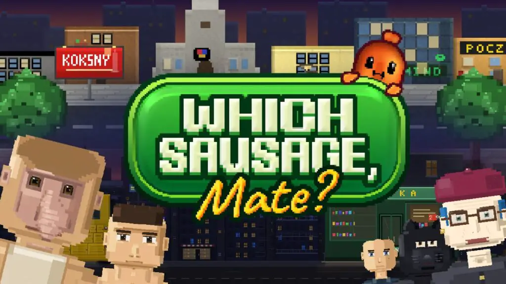 Which Sausage, Mate? trailer showing the convenience store setting