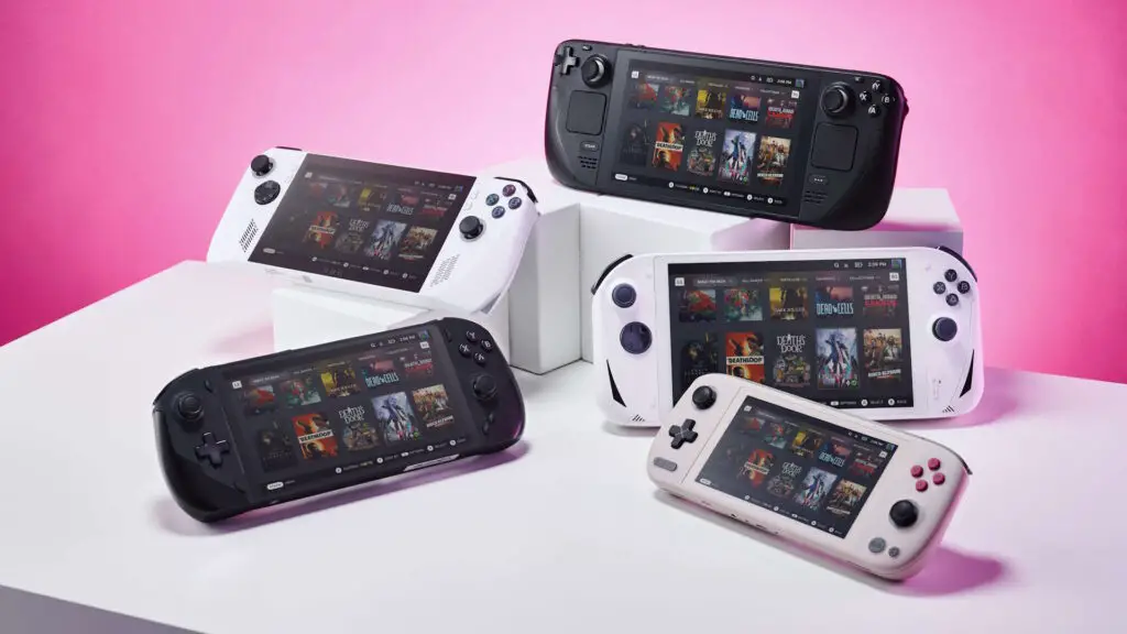 SteamOS running on various handheld devices