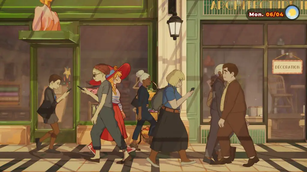Street view of a magical Ghibli-inspired Paris