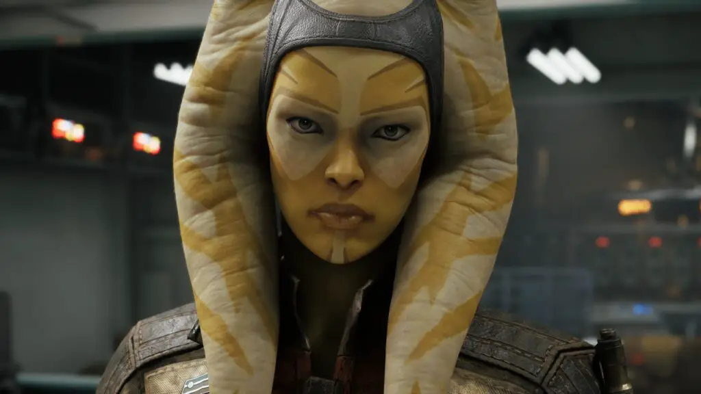 Togruta character in Star Wars Zero Company looking at camera.