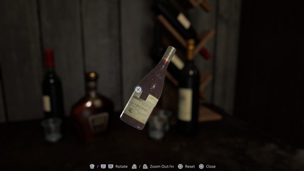 Resident Evil Requiem helicopter key hidden in a wine bottle