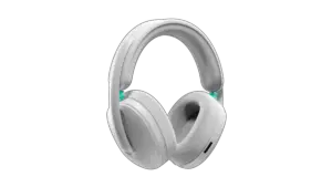 The Logitech G325 gaming headset on a headphone stand.