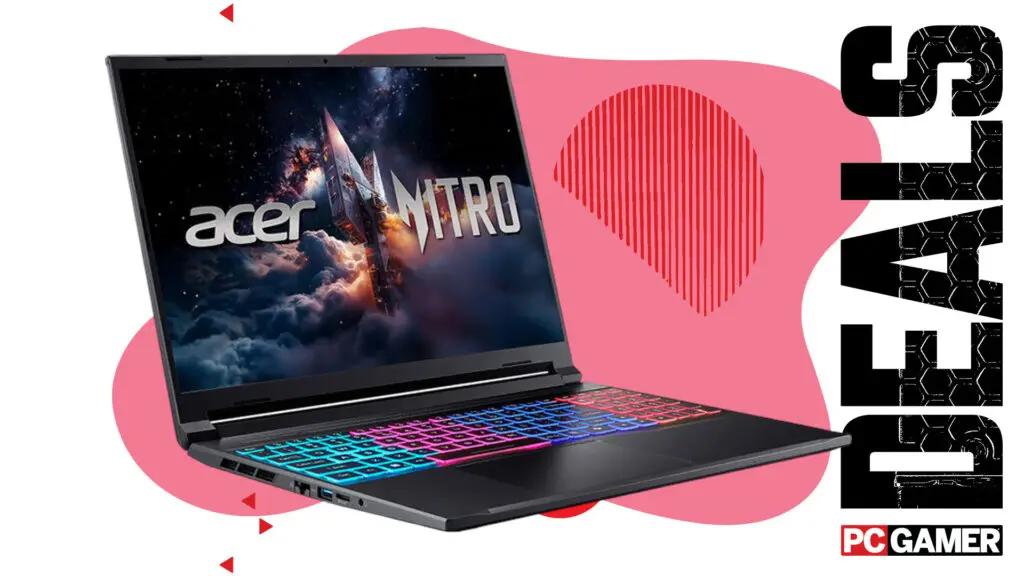 Acer Nitro V 16S gaming laptop showcasing its sleek chassis and high-resolution display