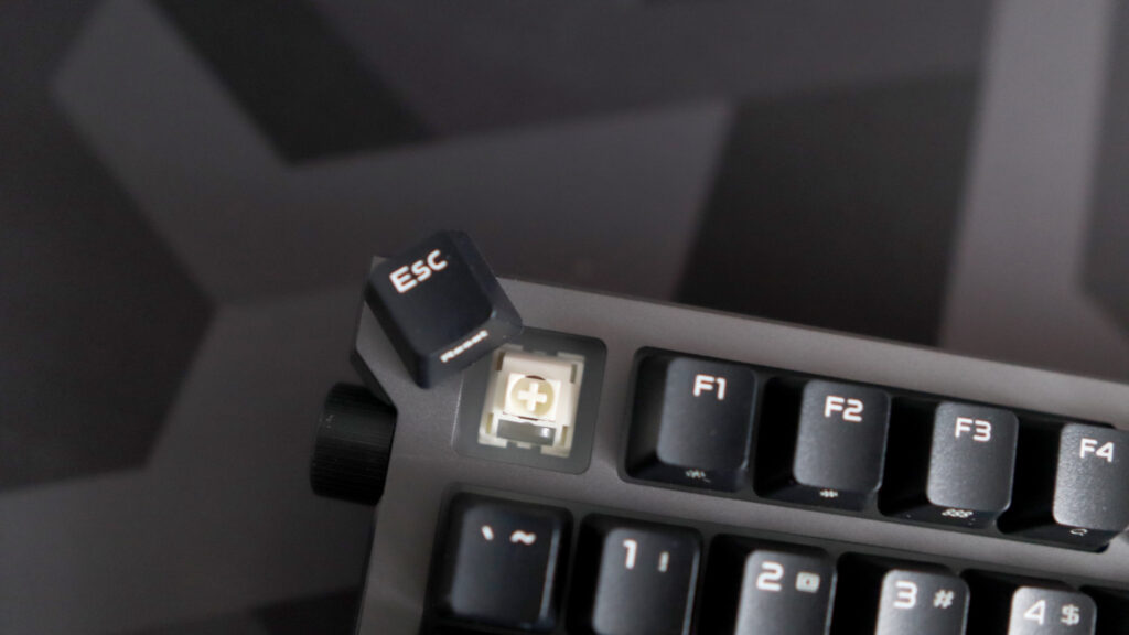 Asus ROG Strix Morph 96 Wireless on a desk mat.