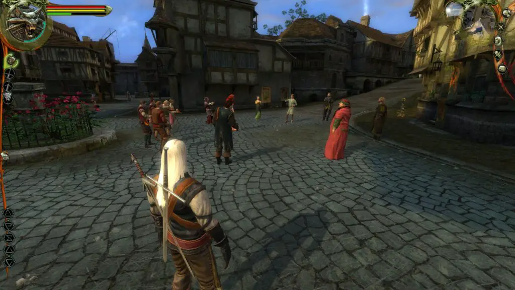 The Witcher's Geralt in a nearly barren city