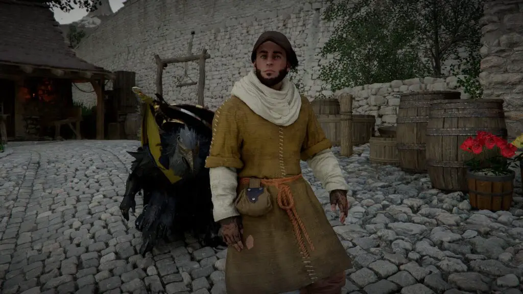 Kliff approaching a noble in Crimson Desert