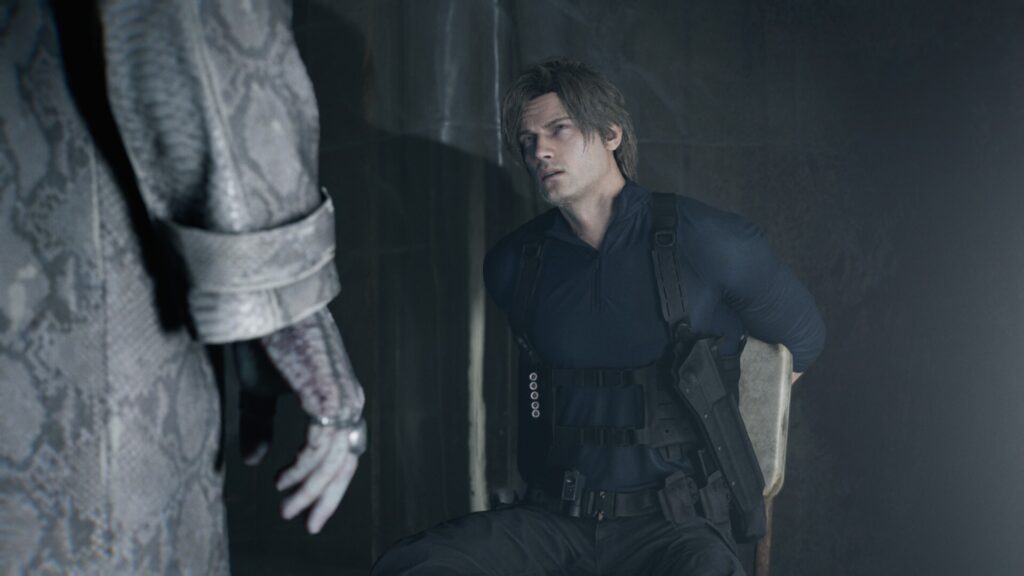 Leon Kennedy captured and tied to a chair