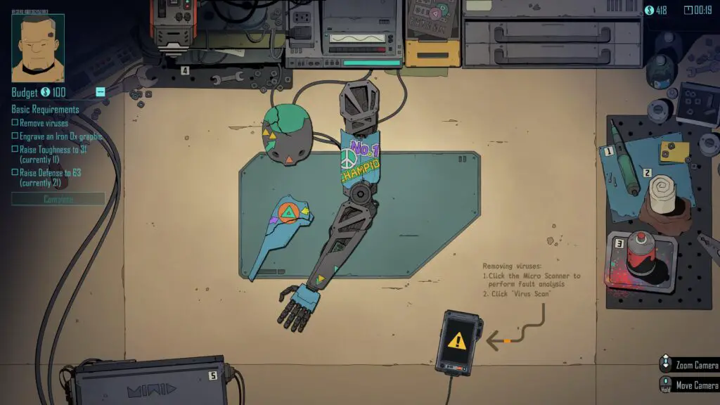 Working on Komarov's robot arm in Steel Soul Shaper.