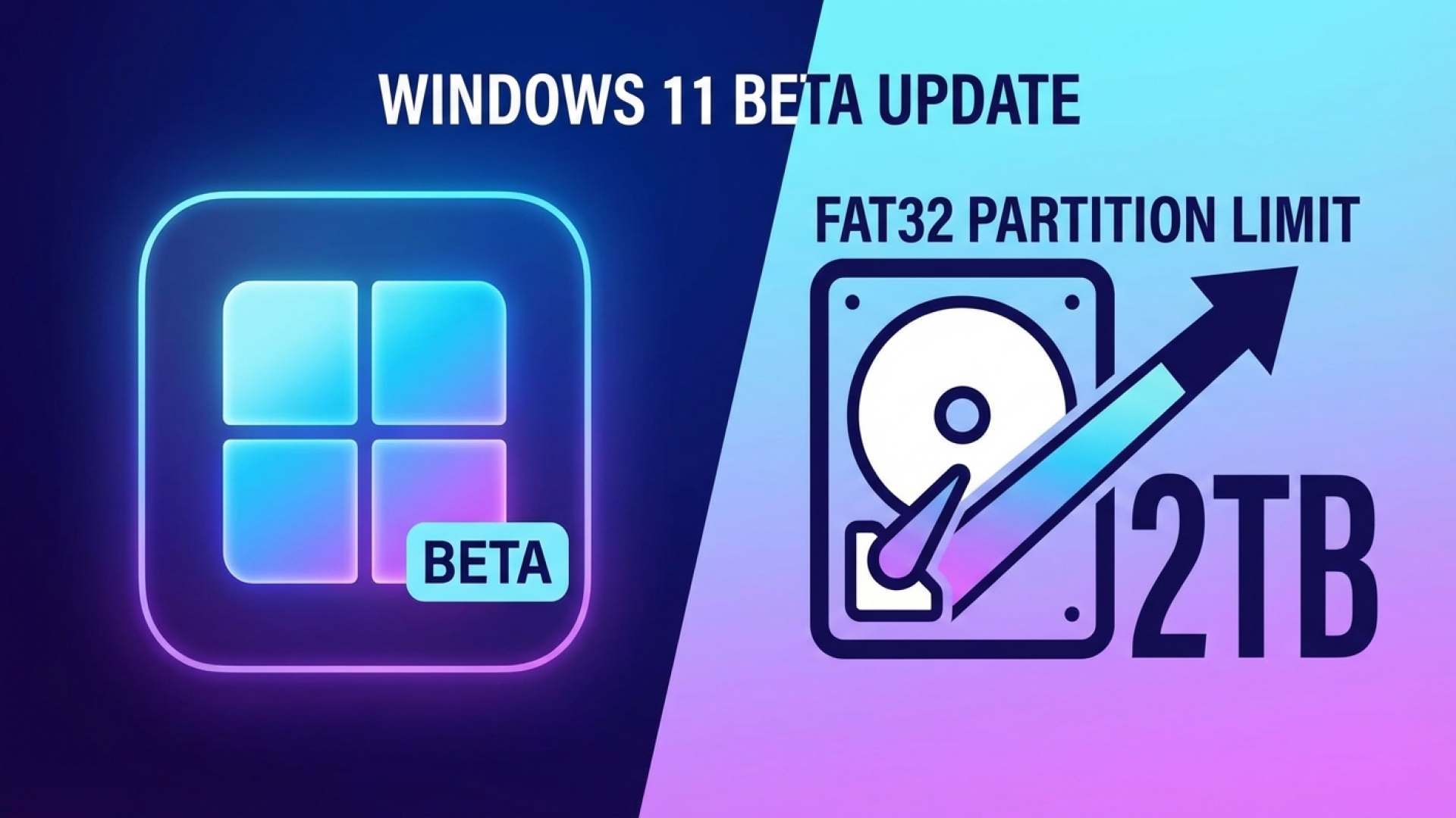 Windows 11 Beta Increases FAT32 Partition Limit to 2TB