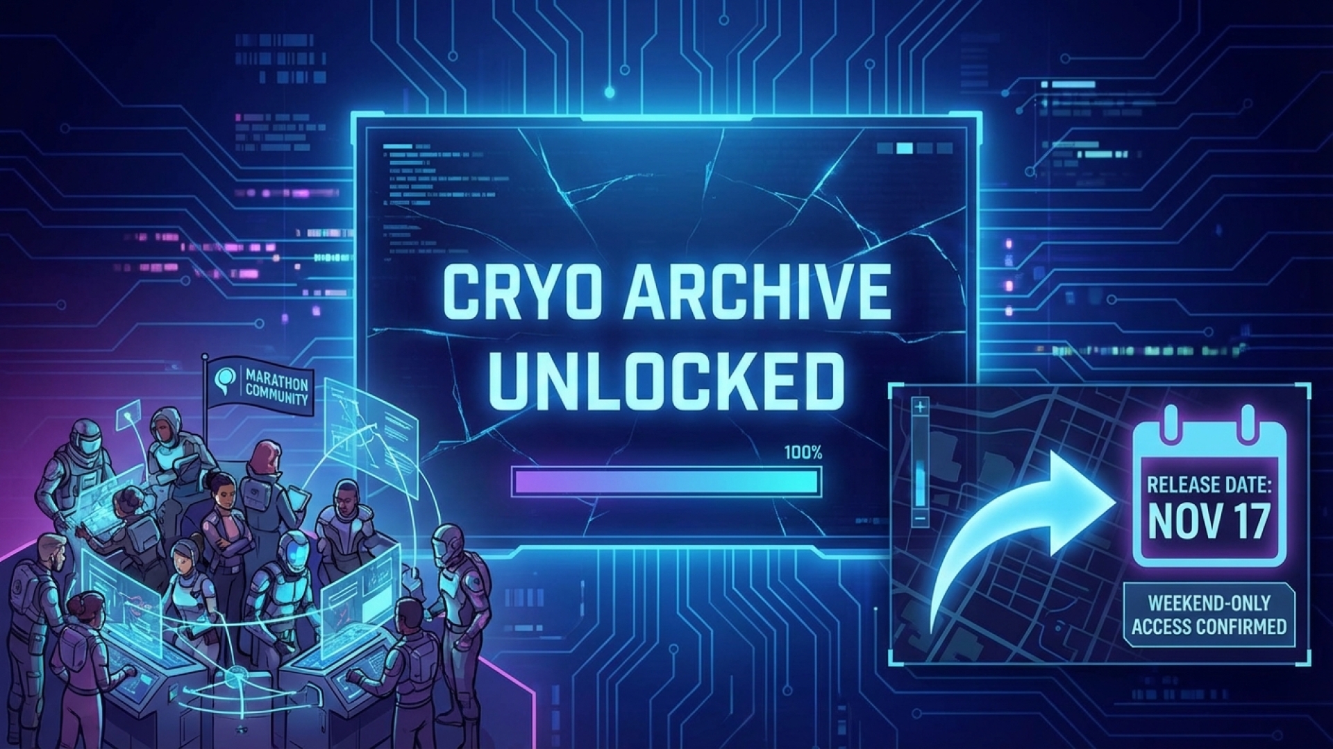 Marathon Community Cracks Cryo Archive Puzzle, Unlocks Map Release Date and Weekend-Only Access