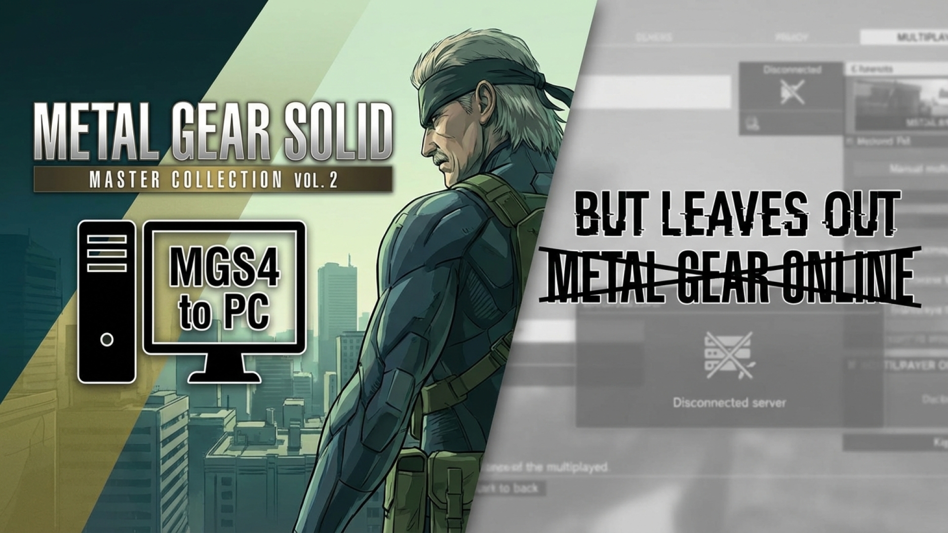 Metal Gear Solid Master Collection Vol. 2 Brings MGS4 to PC, But Leaves Out Metal Gear Online