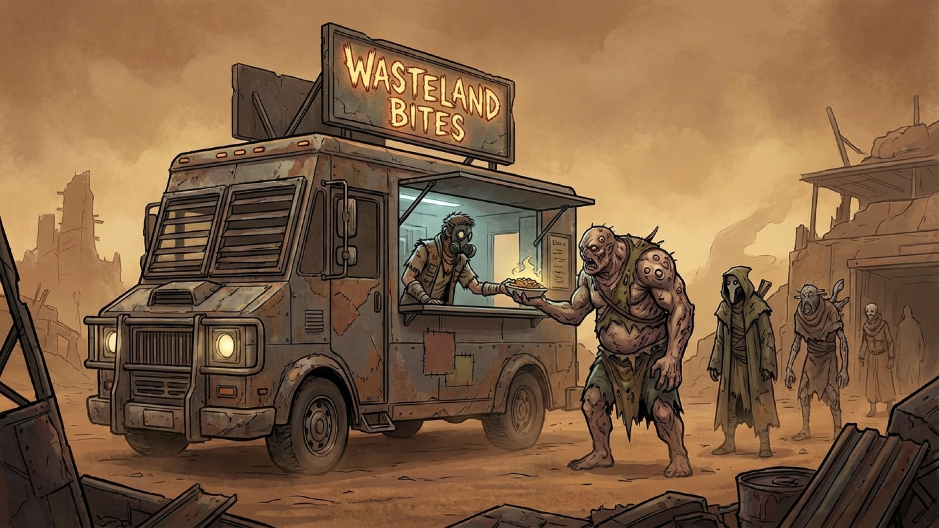 Wasteland Bites: Serve Questionable Meals to Mutants in This Post-Apocalyptic Food Truck Horror Sim