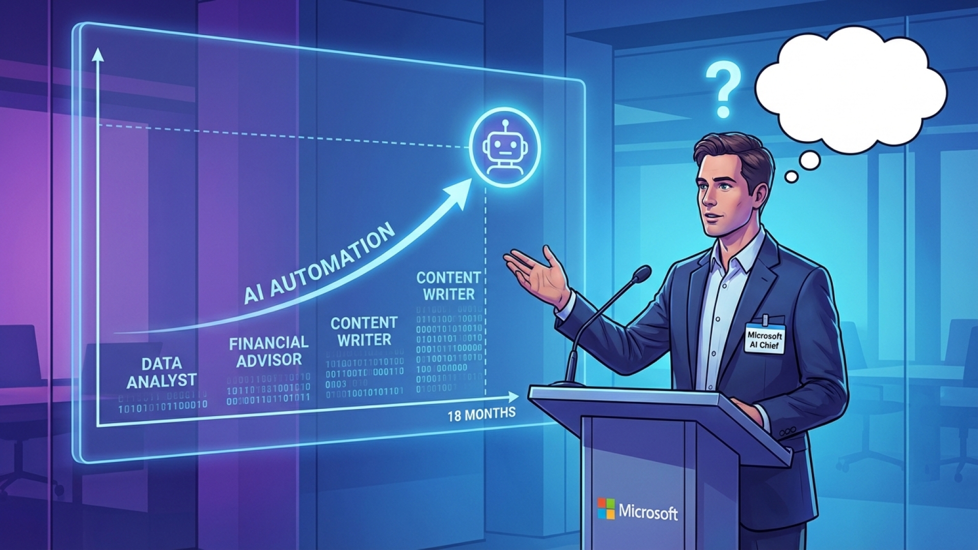 Microsoft AI Chief Predicts White-Collar Job Automation in 18 Months, Omitting His Own Role