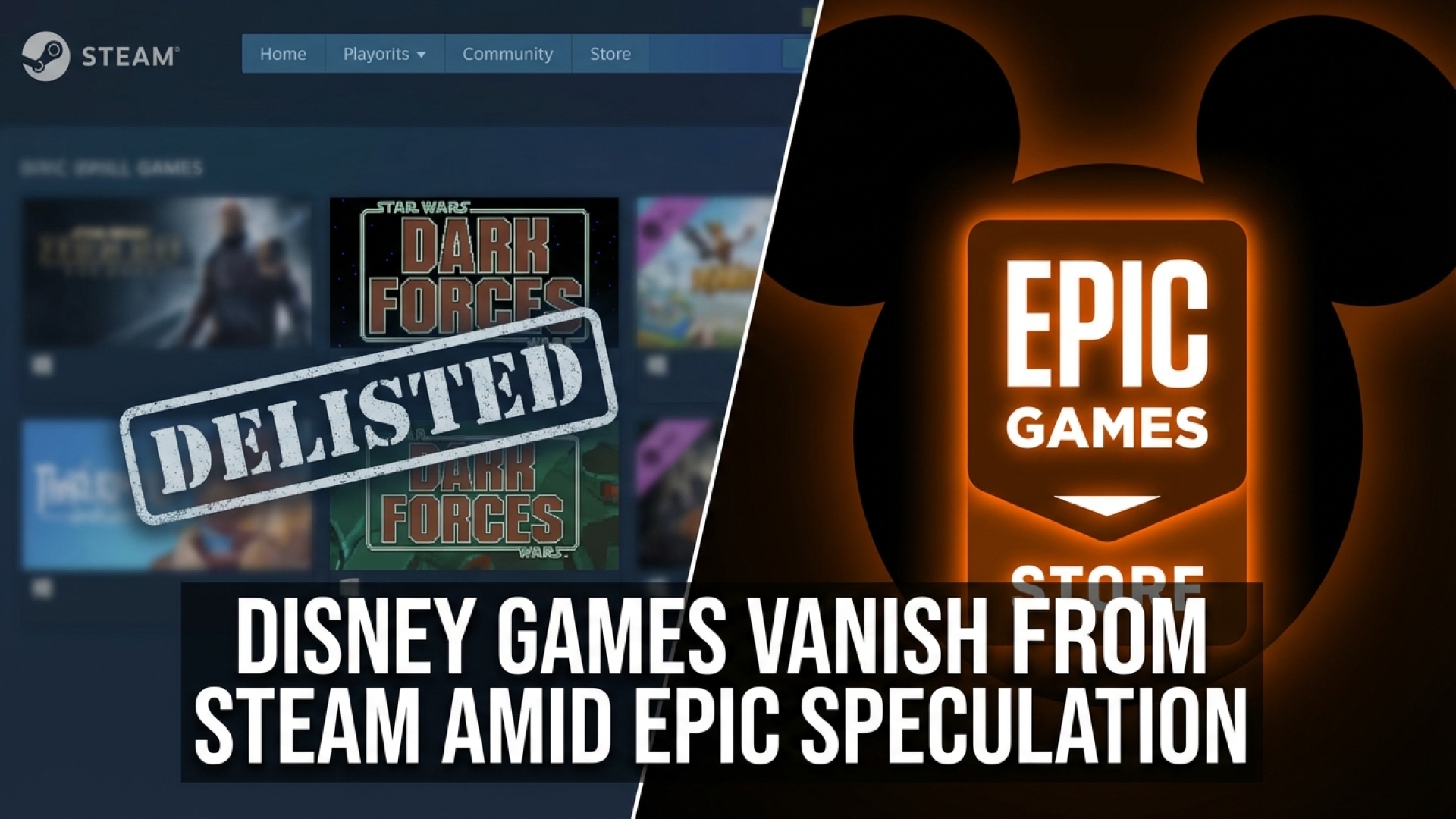 Disney Delists 15 More Games from Steam, Including Classics like Dark Forces, Amid Epic Partnership Speculation