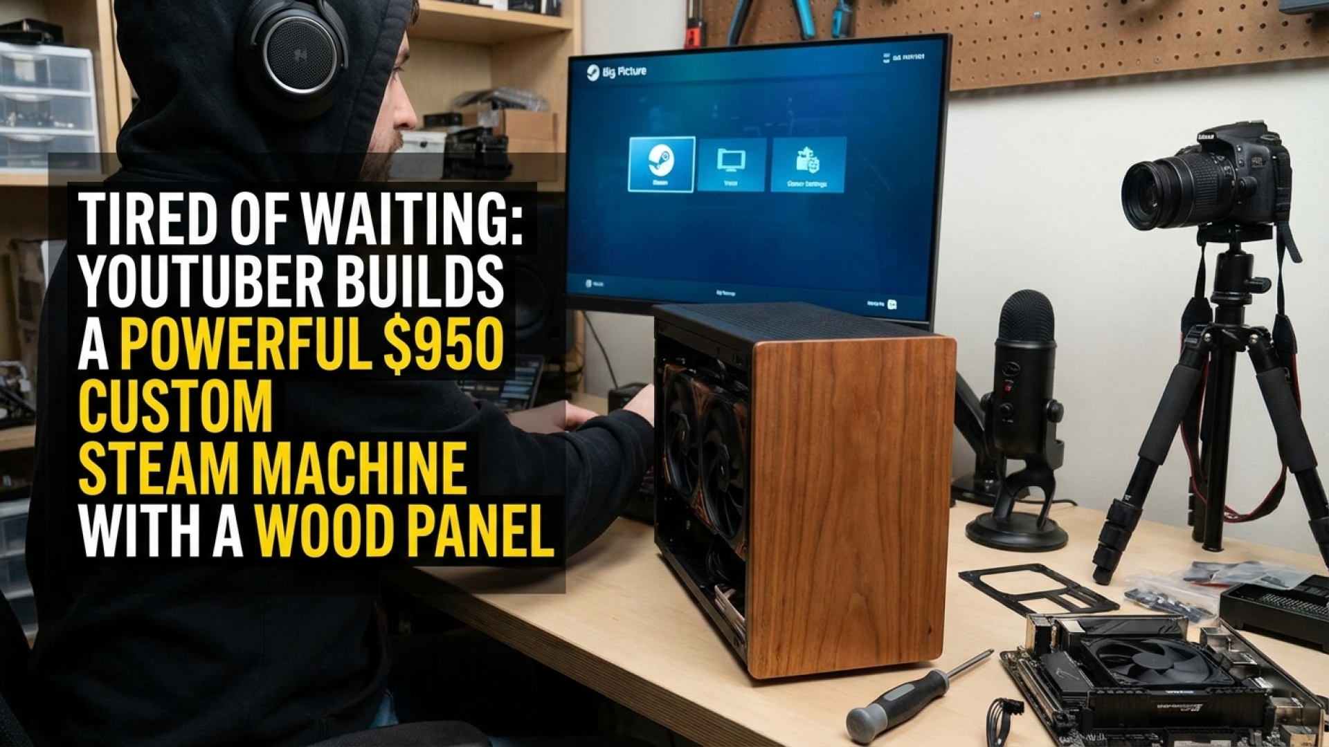 Tired of Waiting: YouTuber Builds a Powerful $950 Custom Steam Machine with a Wood Panel