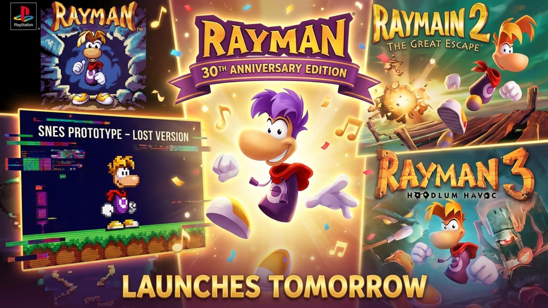 Rayman’s 30th Anniversary Edition Launches Tomorrow, Featuring Multiple Classic Versions and a Lost SNES Prototype