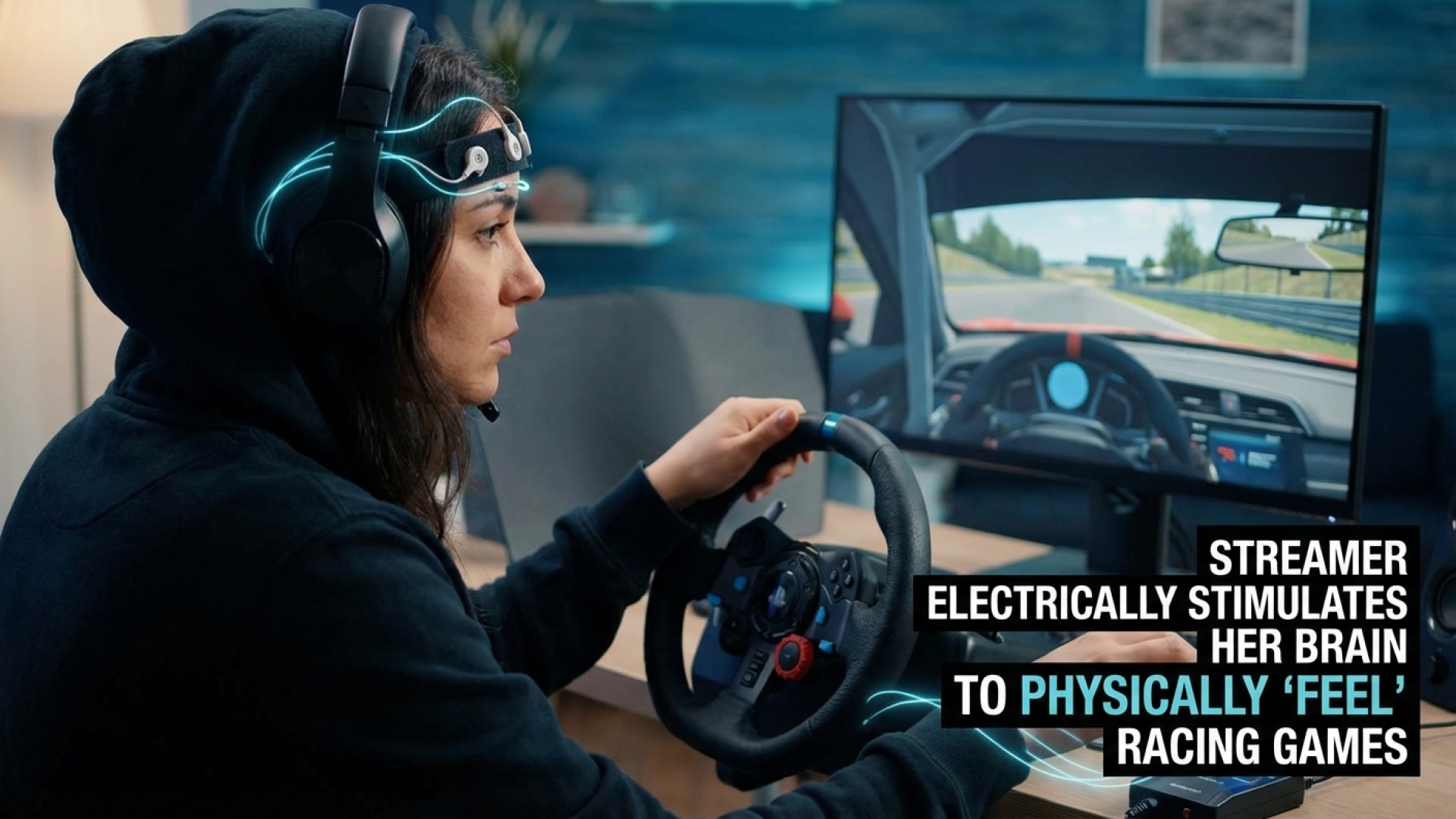 Streamer Electrically Stimulates Her Brain to Physically ‘Feel’ Racing Games