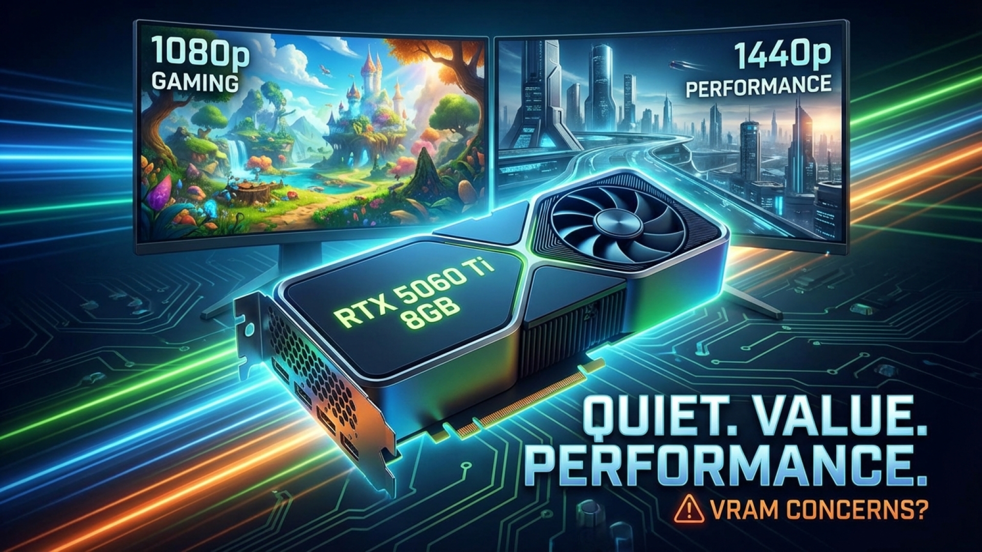 RTX 5060 Ti 8GB Review: Quiet, Value-Oriented Performance for 1080p & 1440p Gaming, Despite VRAM Concerns