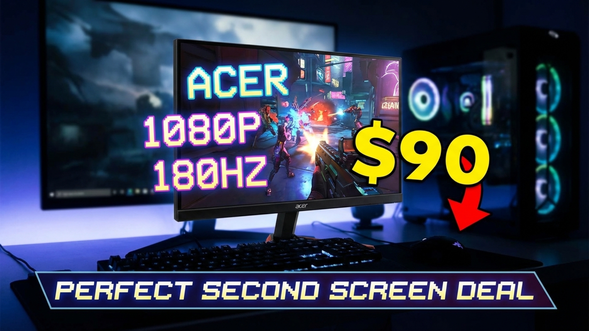 Acer 1080p 180Hz Gaming Monitor Hits Just $90 – Perfect for a Second Screen