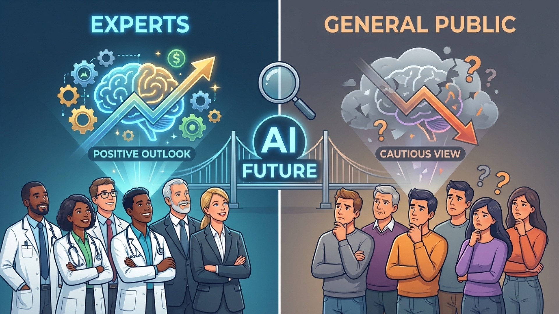 AI Experts Show Greater Optimism Than General Public Regarding AI’s Future