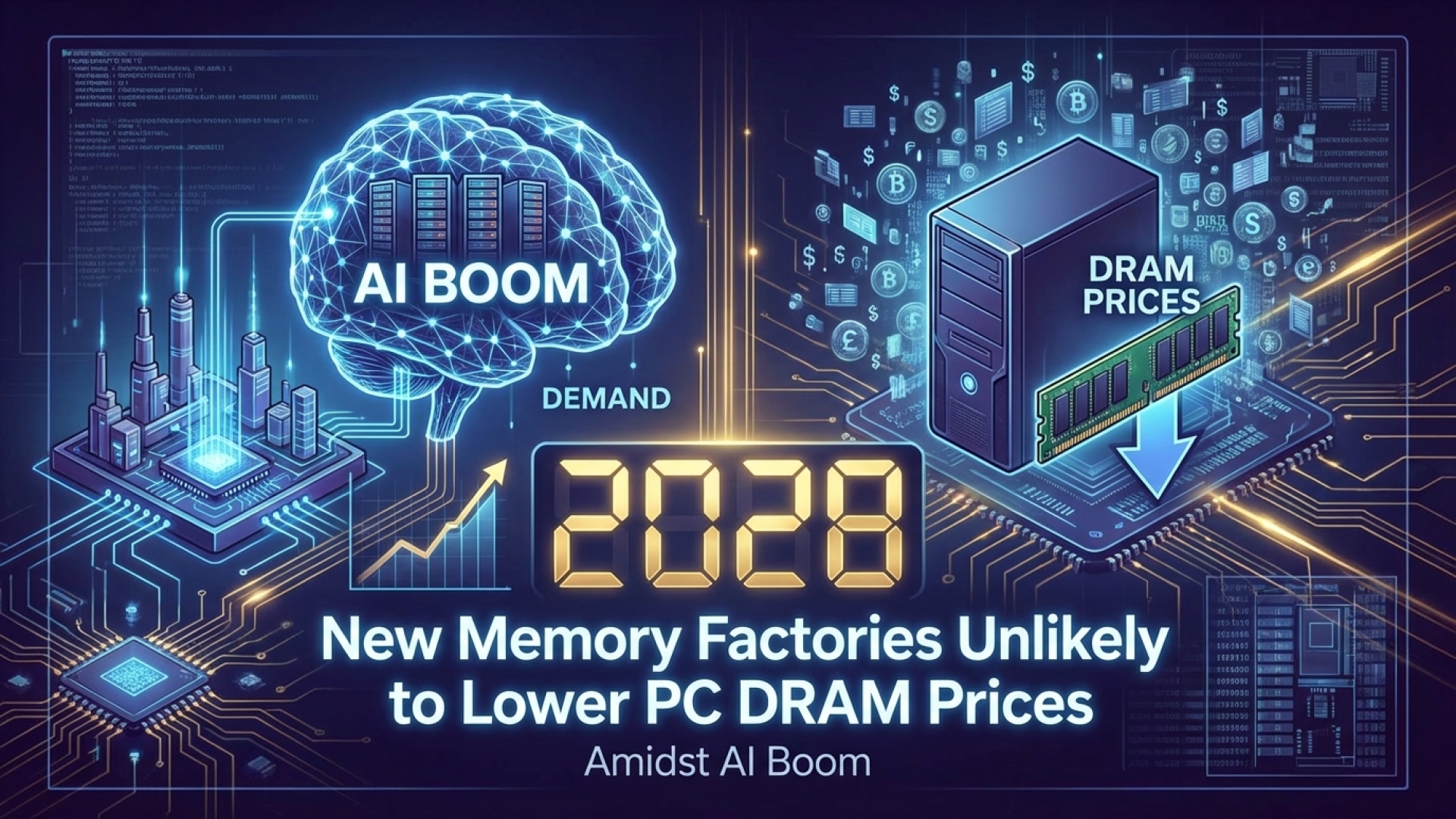 New Memory Factories Unlikely to Lower PC DRAM Prices Until 2028 Amidst AI Boom