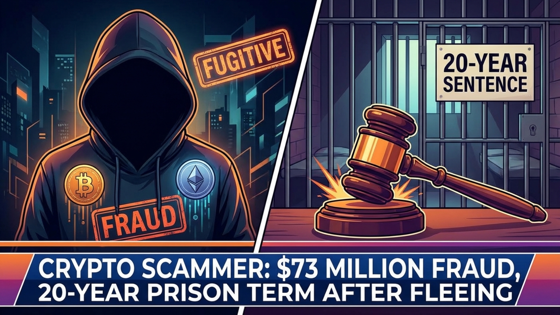 Crypto Scammer Behind $73 Million Fraud Gets 20-Year Prison Sentence After Fleeing