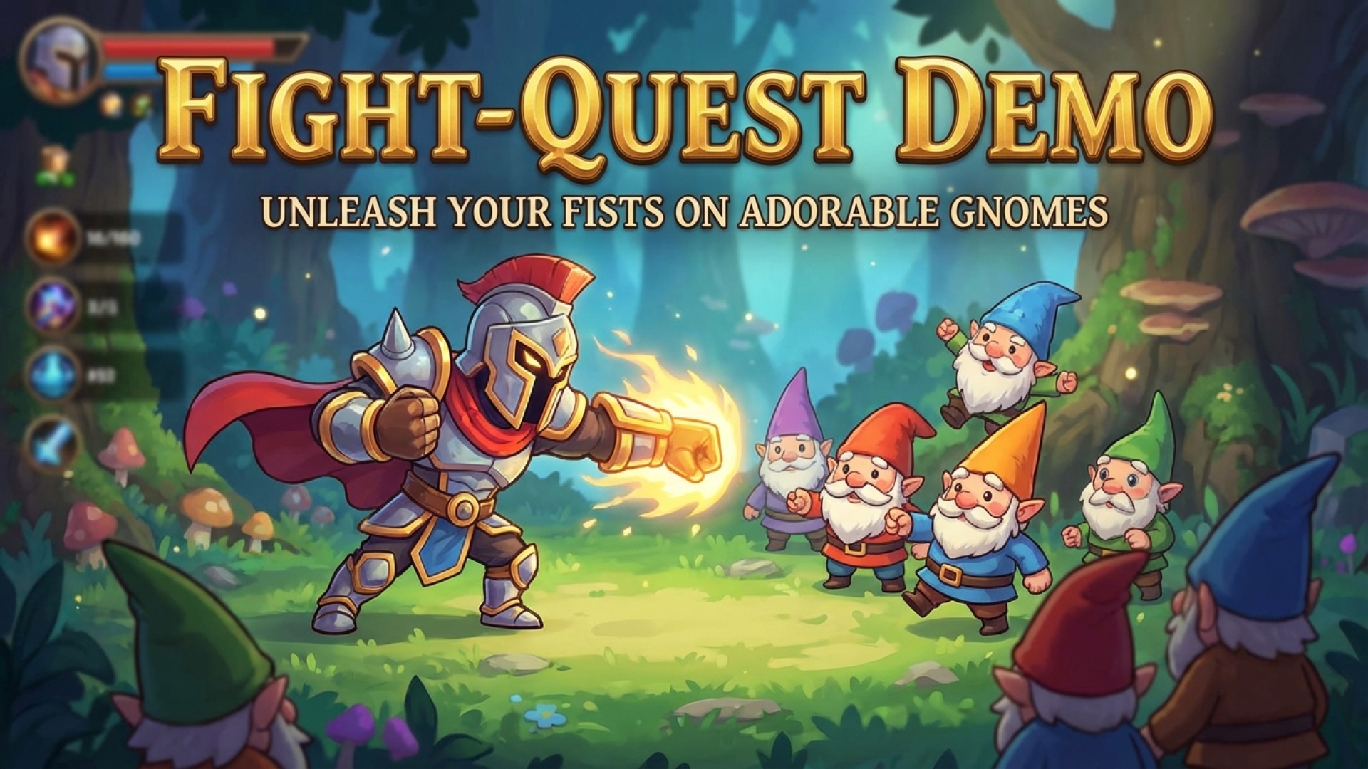 Fight-Quest Demo: Unleash Your Fists on Adorable Gnomes