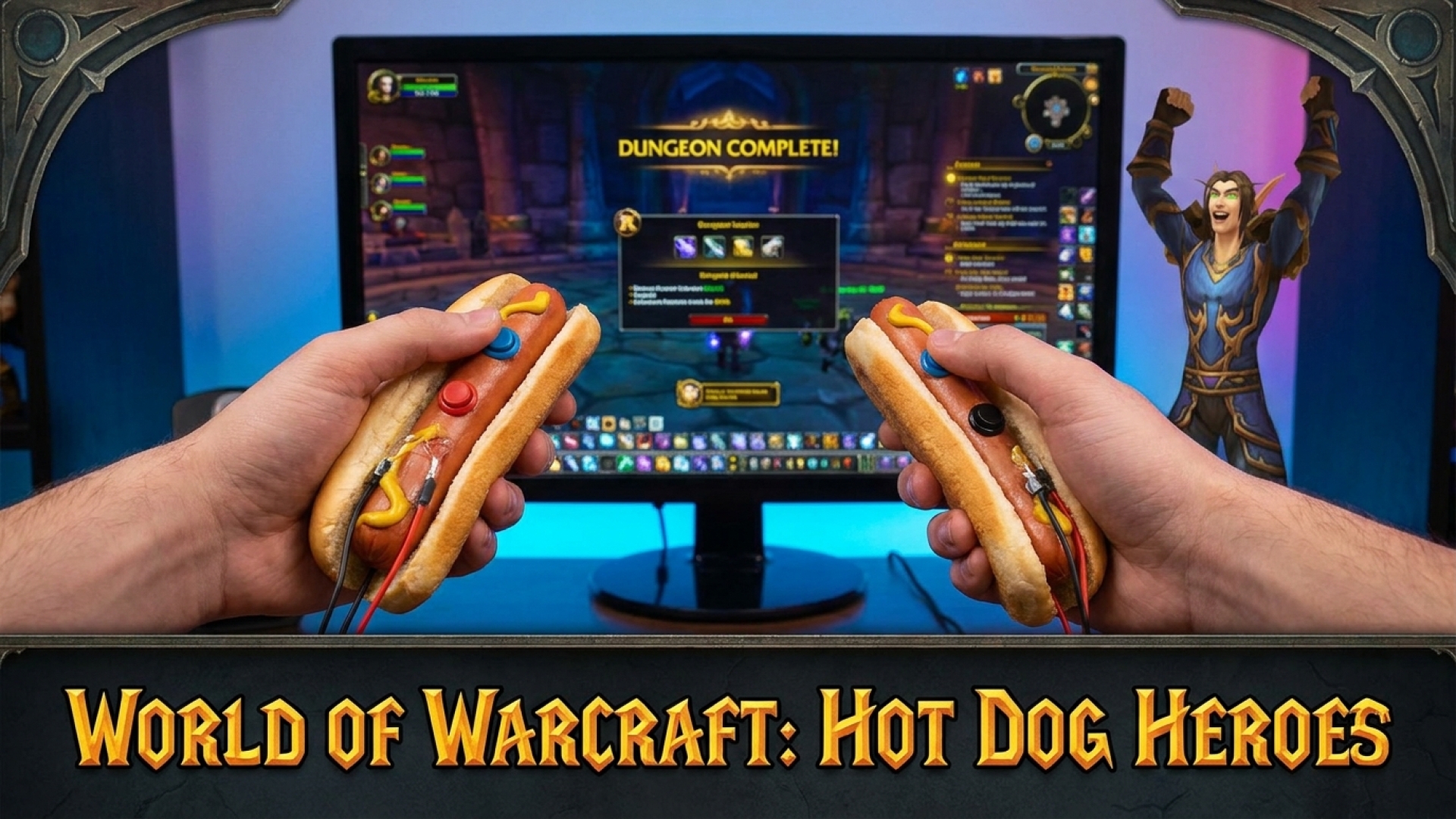 World of Warcraft Player Completes Dungeon Run Using Hot Dog Controllers