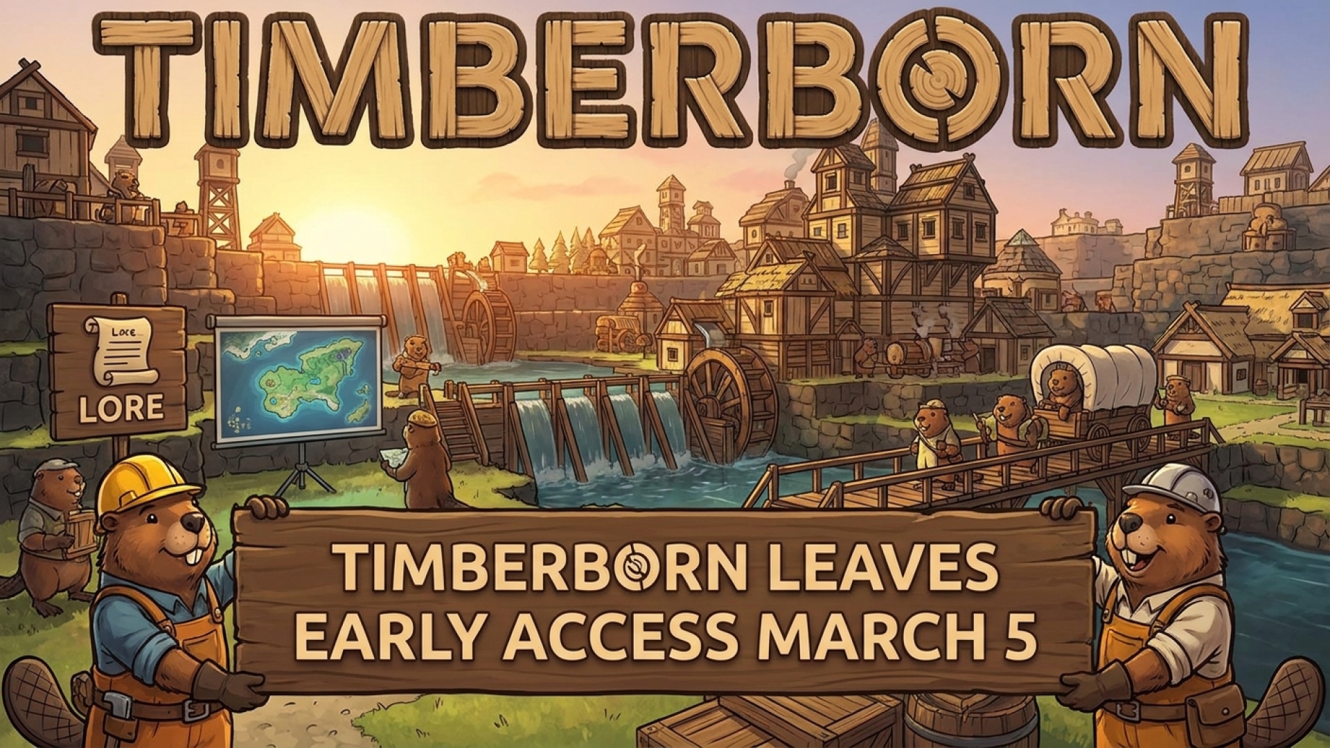 Timberborn Leaves Early Access: City Builder Gets March 5 Release Date and New Lore Trailer
