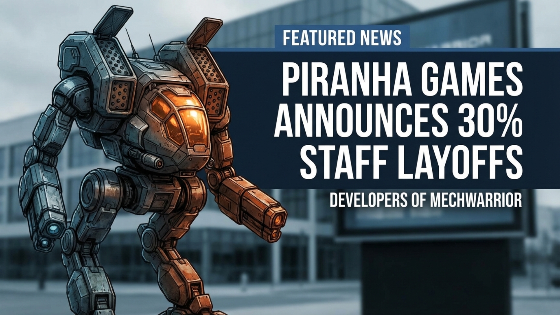 Piranha Games, Developers of MechWarrior, Announce 30% Staff Layoffs