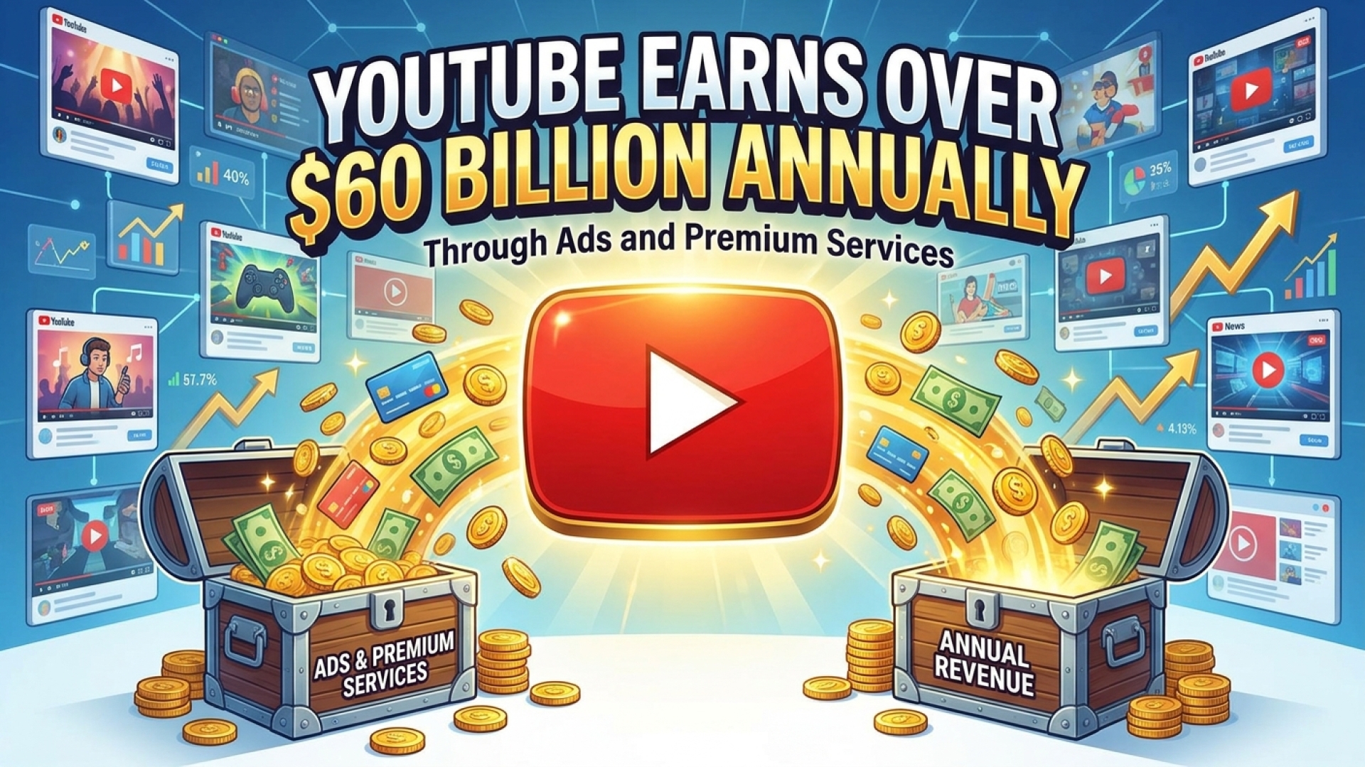YouTube Earns Over $60 Billion Annually Through Ads and Premium Services