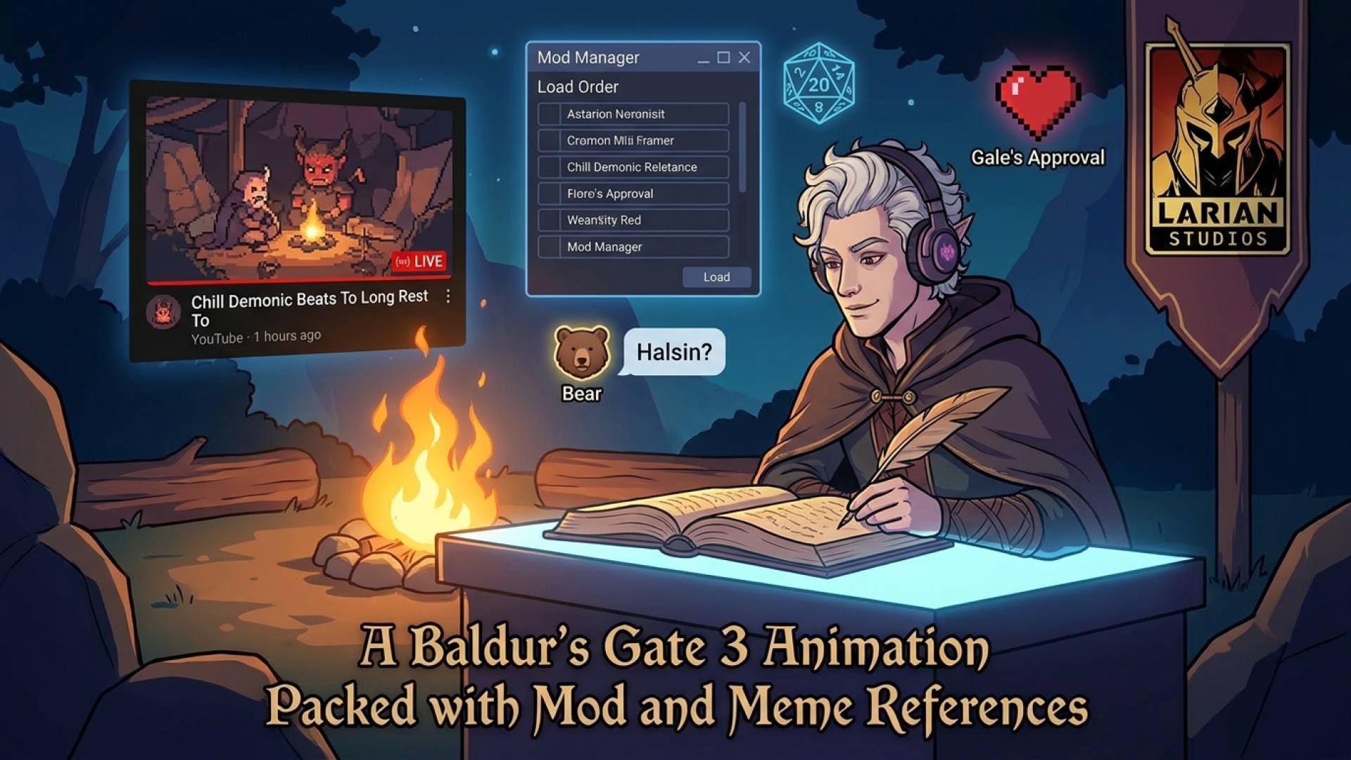 Larian Unveils ‘Chill Demonic Beats To Long Rest To’: A Baldur’s Gate 3 Animation Packed with Mod and Meme References