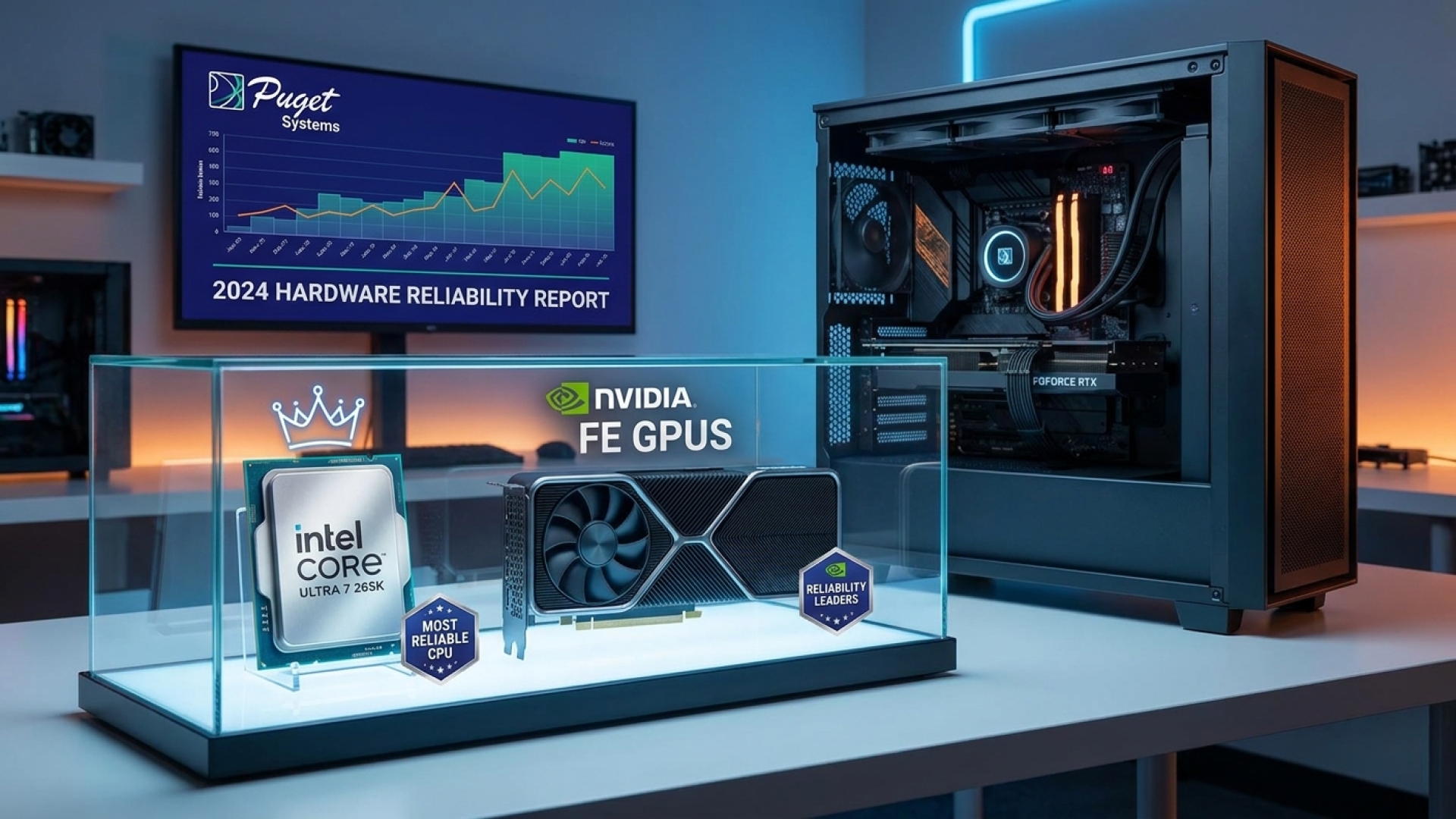 Puget Systems Crowns Intel Core Ultra 7 265K Most Reliable CPU, Nvidia FE GPUs Lead in Reliability Report
