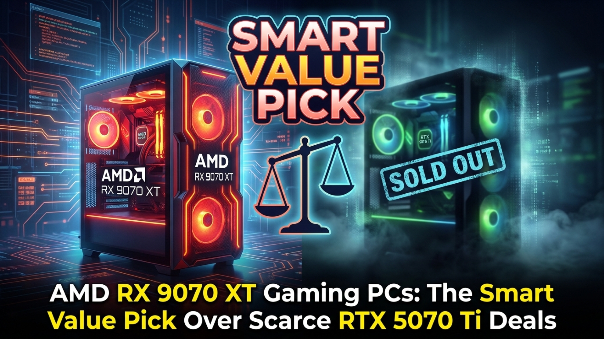 AMD RX 9070 XT Gaming PCs: The Smart Value Pick Over Scarce RTX 5070 Ti Deals