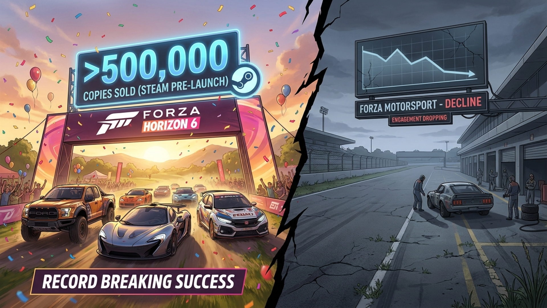 Forza Horizon 6 Sells Over 500,000 Copies on Steam Before Launch, Highlighting Forza Motorsport’s Decline