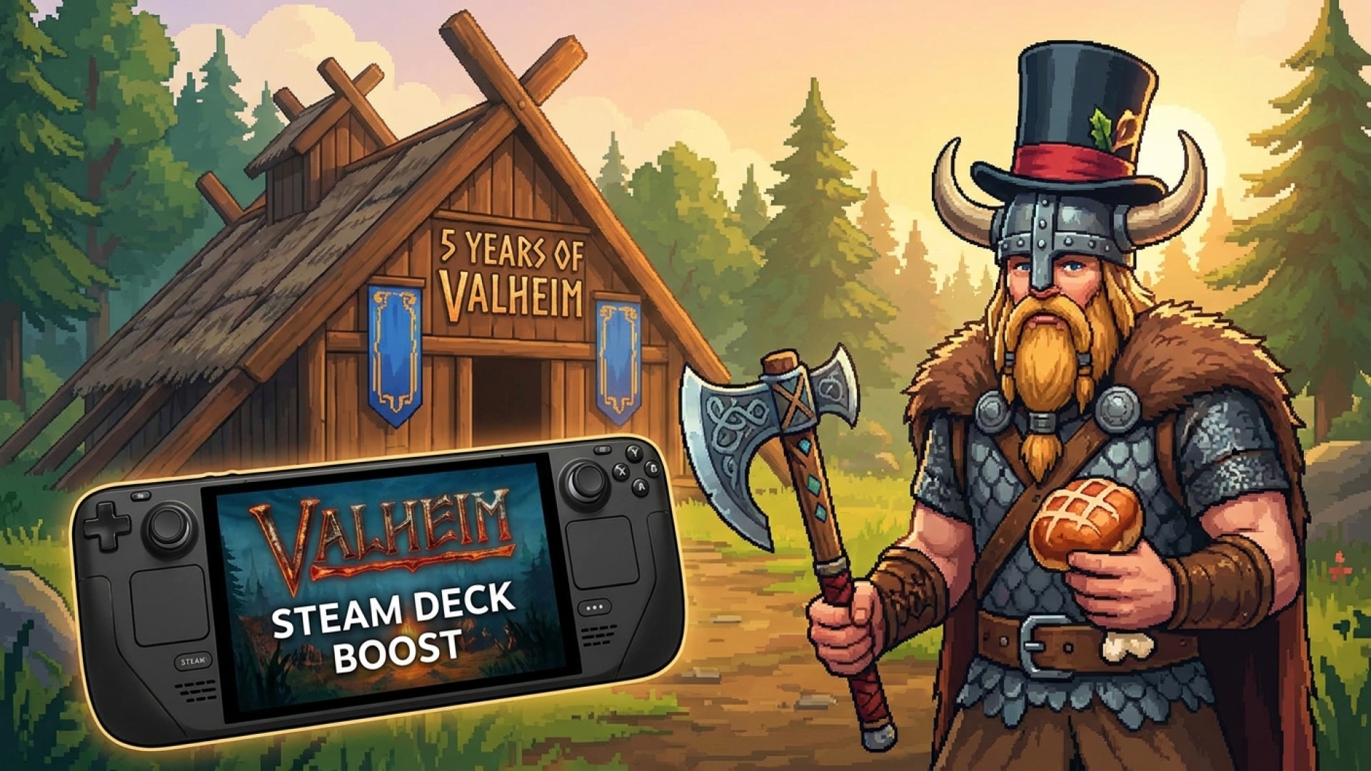 Valheim Celebrates 5 Years with New Update: Hat, Axes, Sweetbread, and Steam Deck Boost