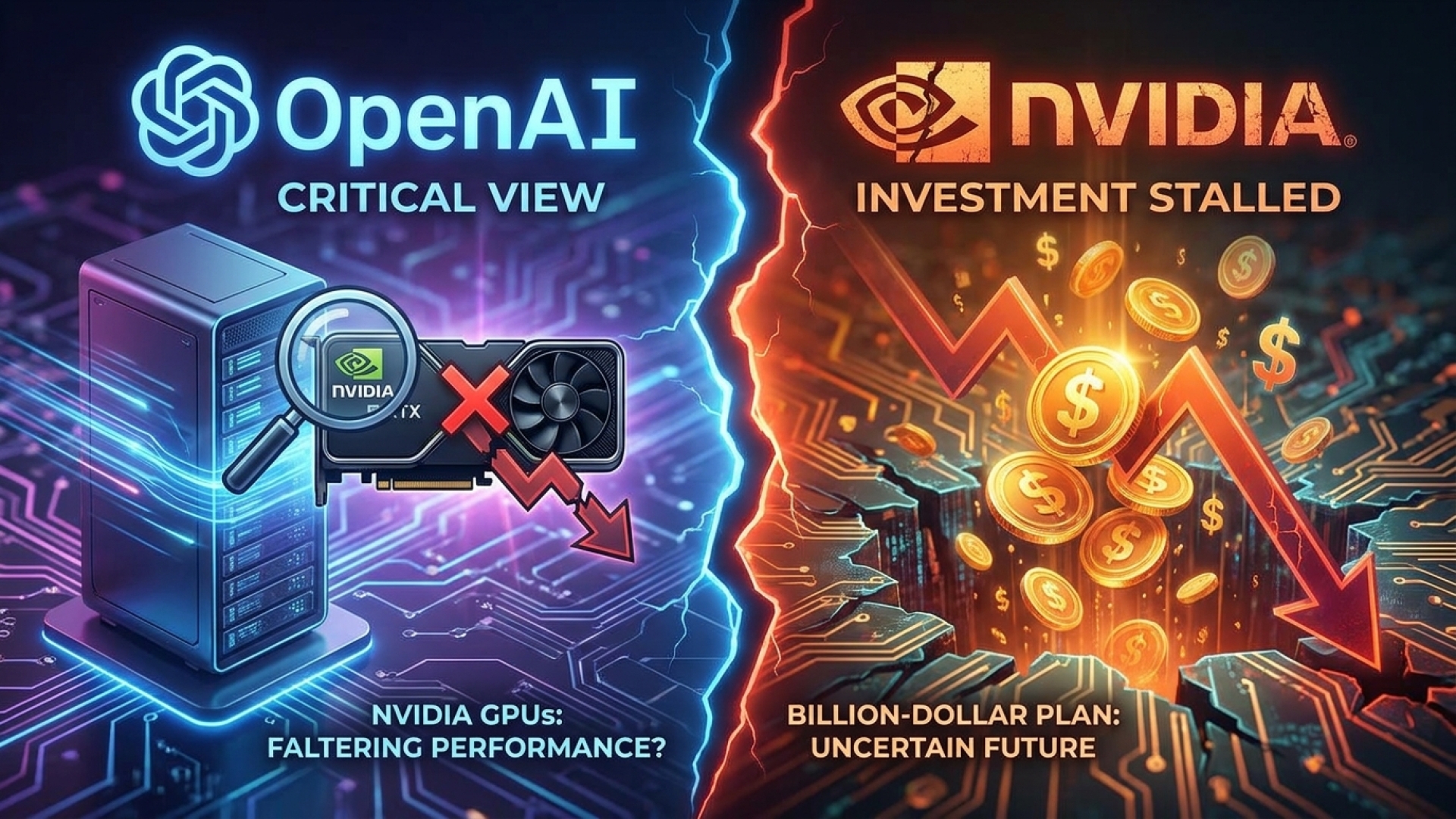 AI Rift? OpenAI Critical of Nvidia GPUs as Billion-Dollar Investment Plan Falters