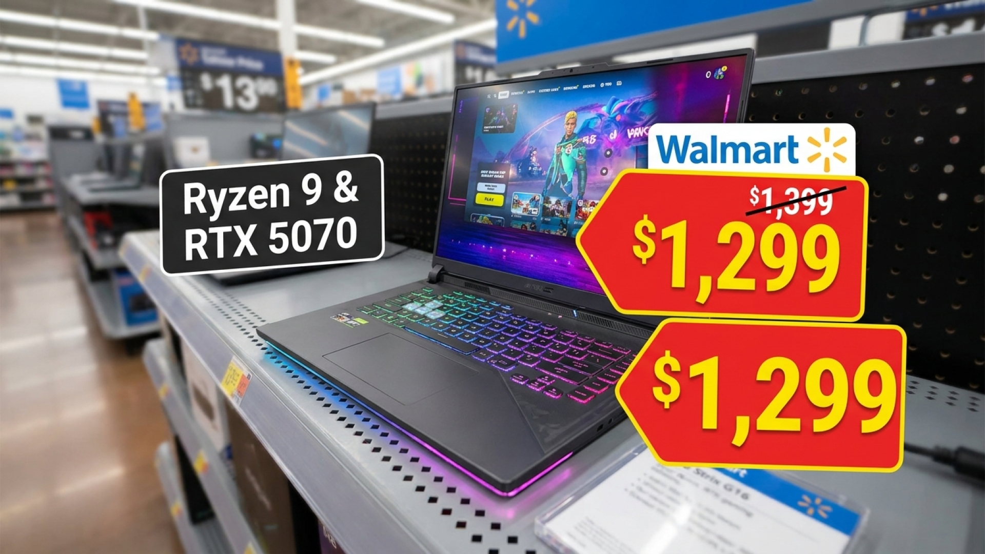 Walmart Slashes Price on Powerful Asus ROG Strix G16 Gaming Laptop with Ryzen 9 and RTX 5070 to $1,299