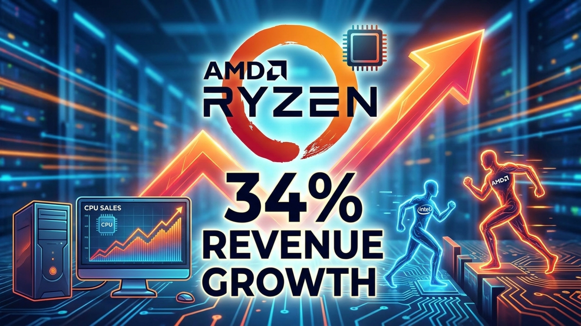 AMD’s Ryzen Dominance: Desktop CPU Sales Drive 34% Revenue Growth Amidst Intel Rivalry