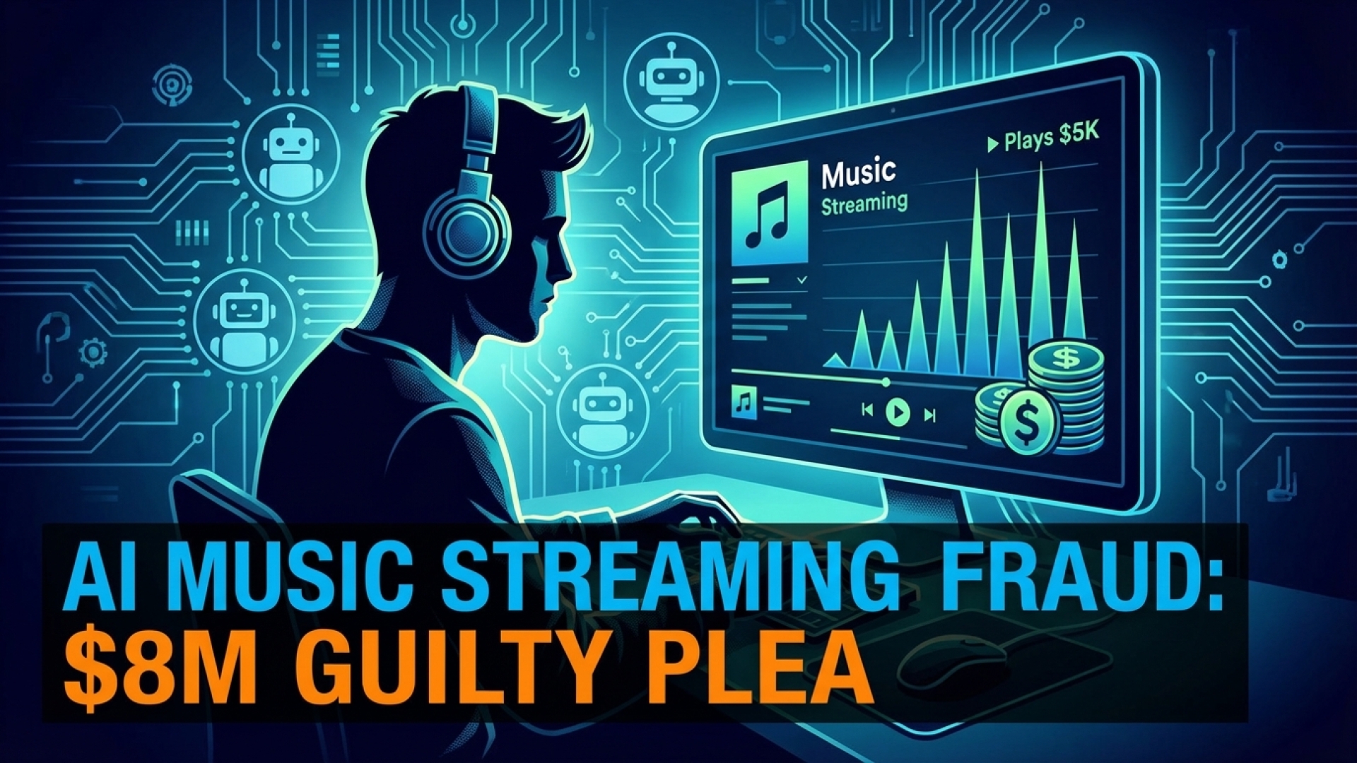 Man Pleads Guilty to $8 Million AI Music Streaming Fraud Using Bots