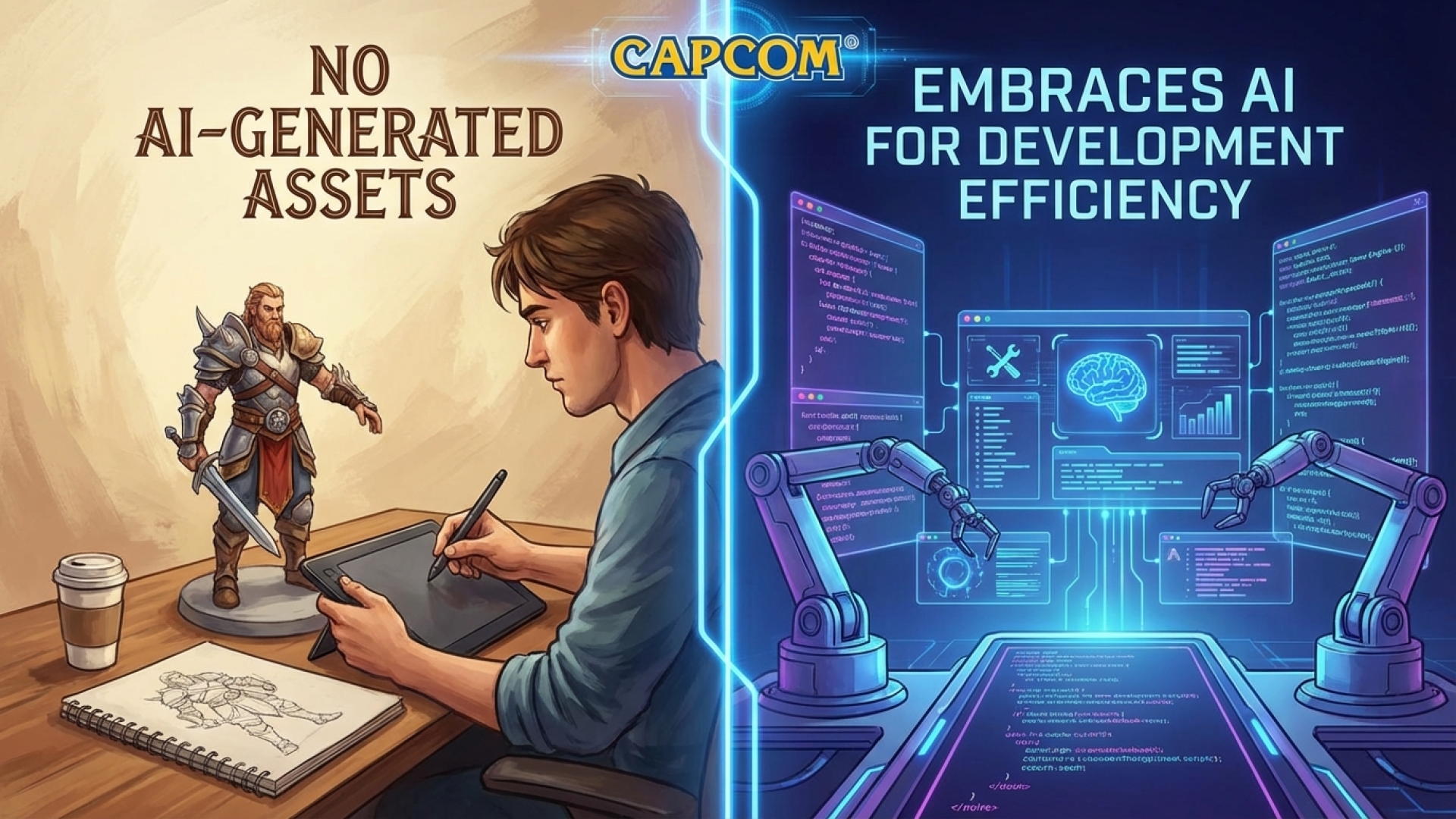 Capcom Draws Line: No AI-Generated Game Assets, But Embraces AI for Development Efficiency
