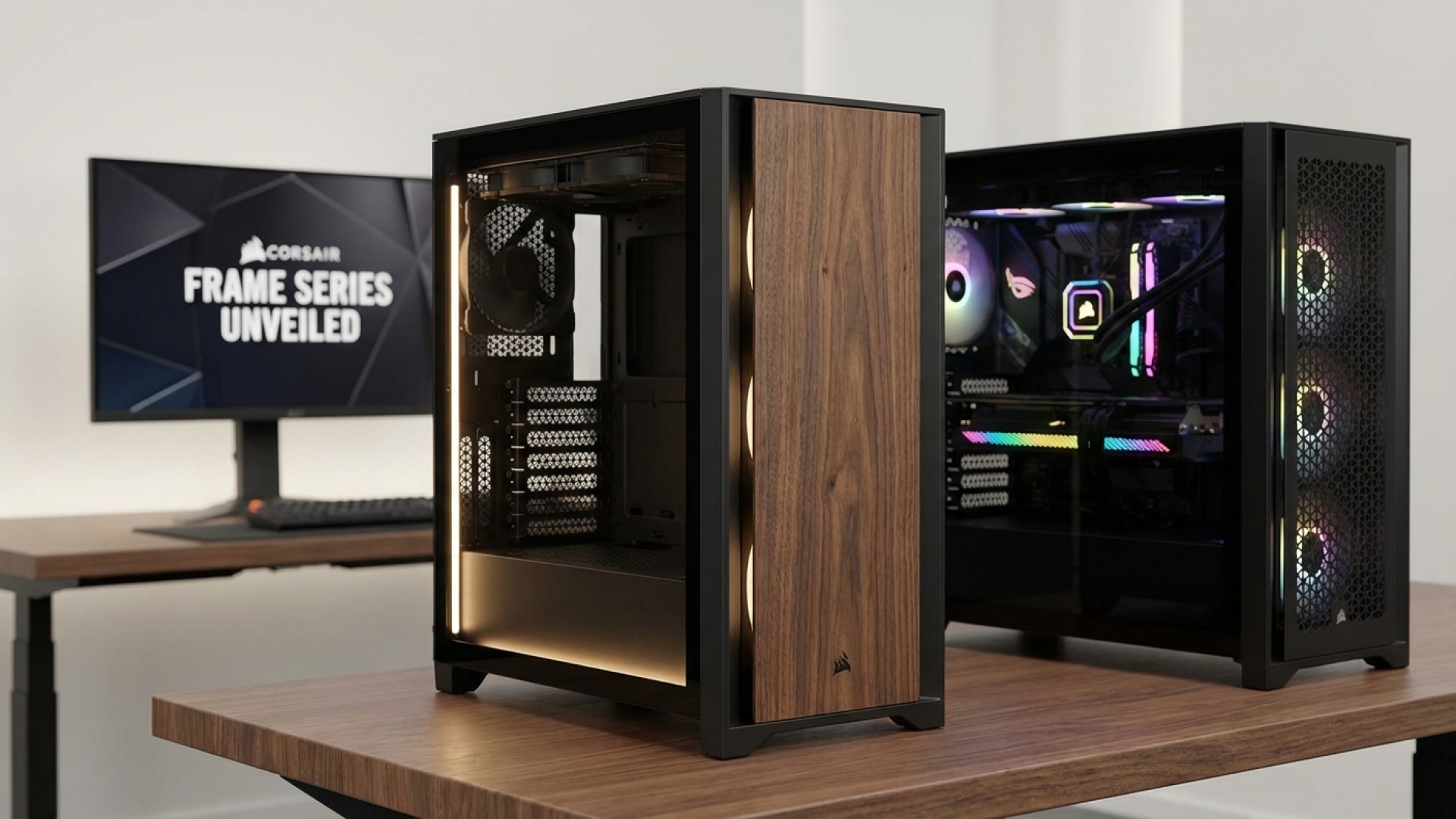 Corsair Unveils New Frame PC Cases, Including a Stylish Wood-Paneled Model