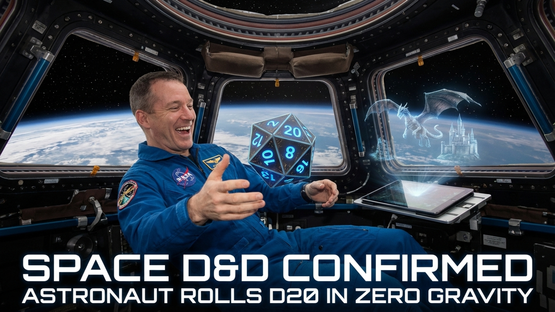 Space D&D Confirmed: Astronaut Rolls D20 in Zero Gravity