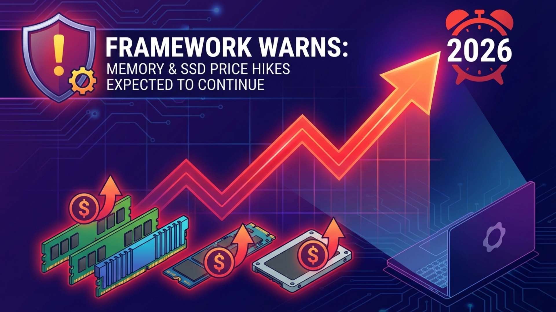 Framework Warns: Memory and SSD Price Hikes Expected to Continue Until 2026